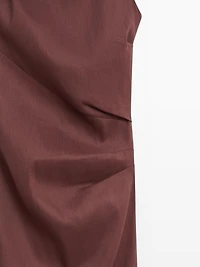 Strappy stretch linen midi dress