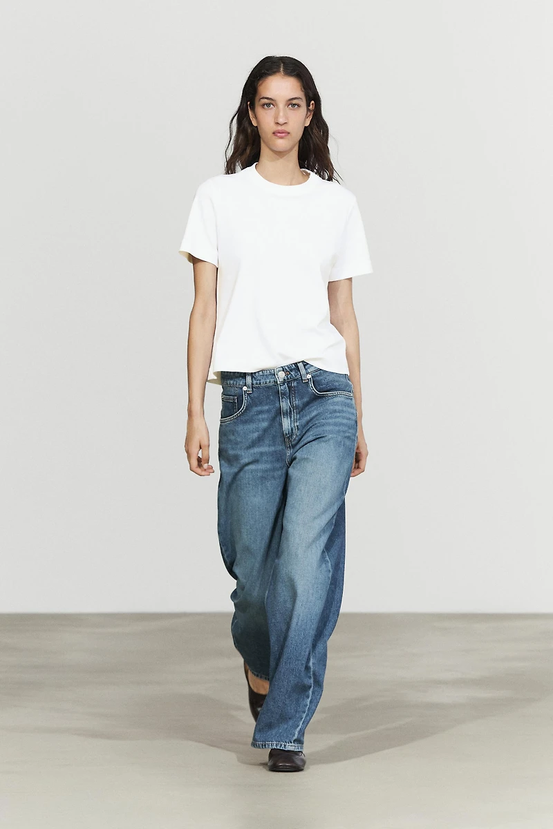 T-shirt interlock col rond 100 % coton