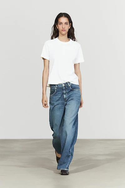 T-shirt interlock col rond 100 % coton