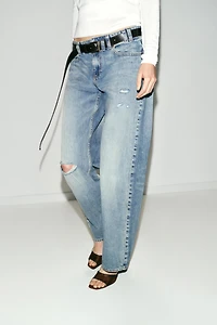 Z1975 RIPPED LOW RISE STRAIGHT JEANS