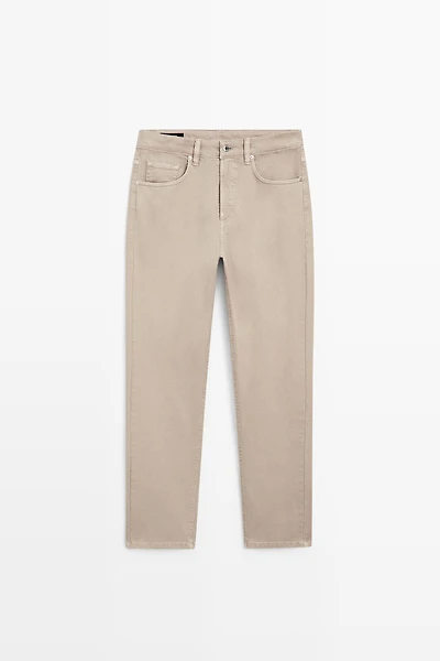 Faux jean tapered fit léger