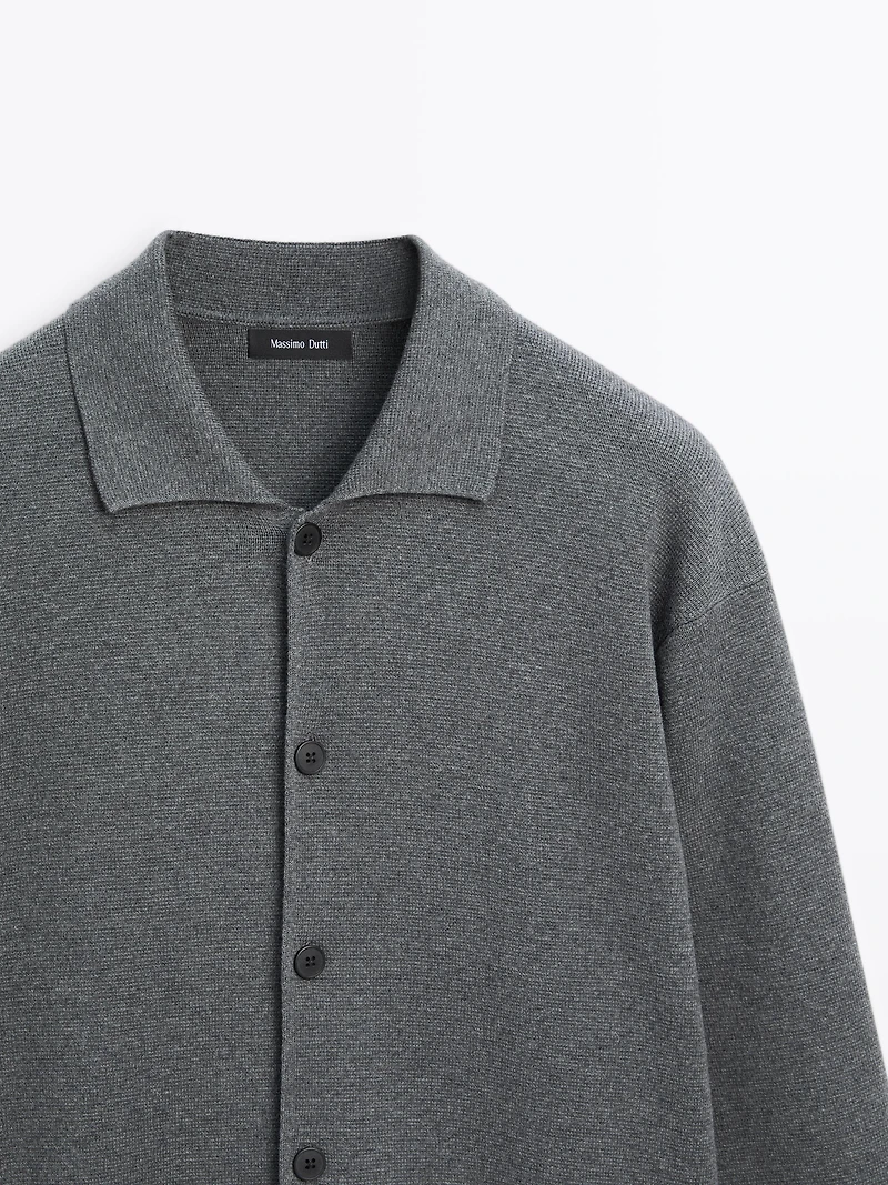 Cotton knit cardigan with buttons