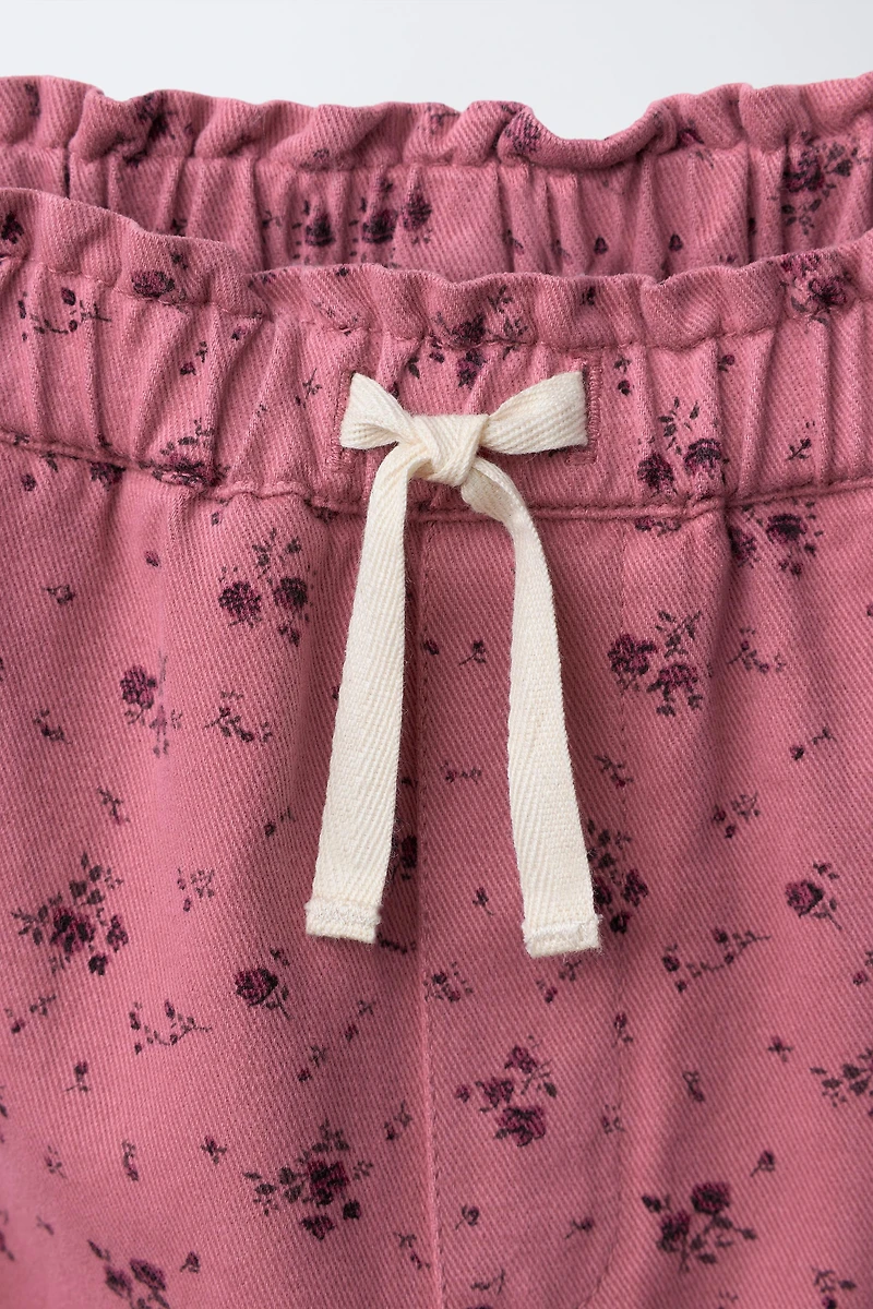 PANTALON BAGGY À FLEURS
