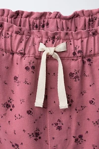 PANTALON BAGGY À FLEURS