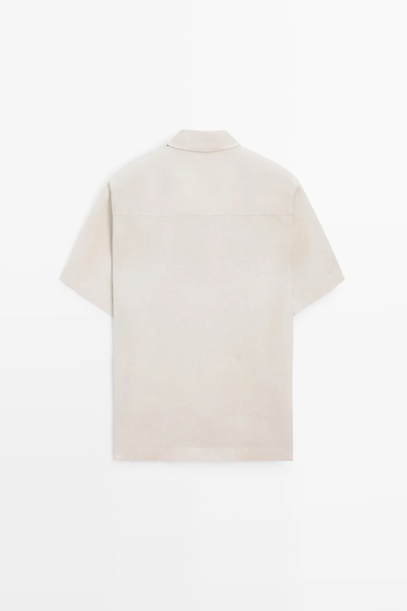 100% linen regular fit short sleeve shirt