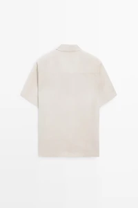100% linen regular fit short sleeve shirt