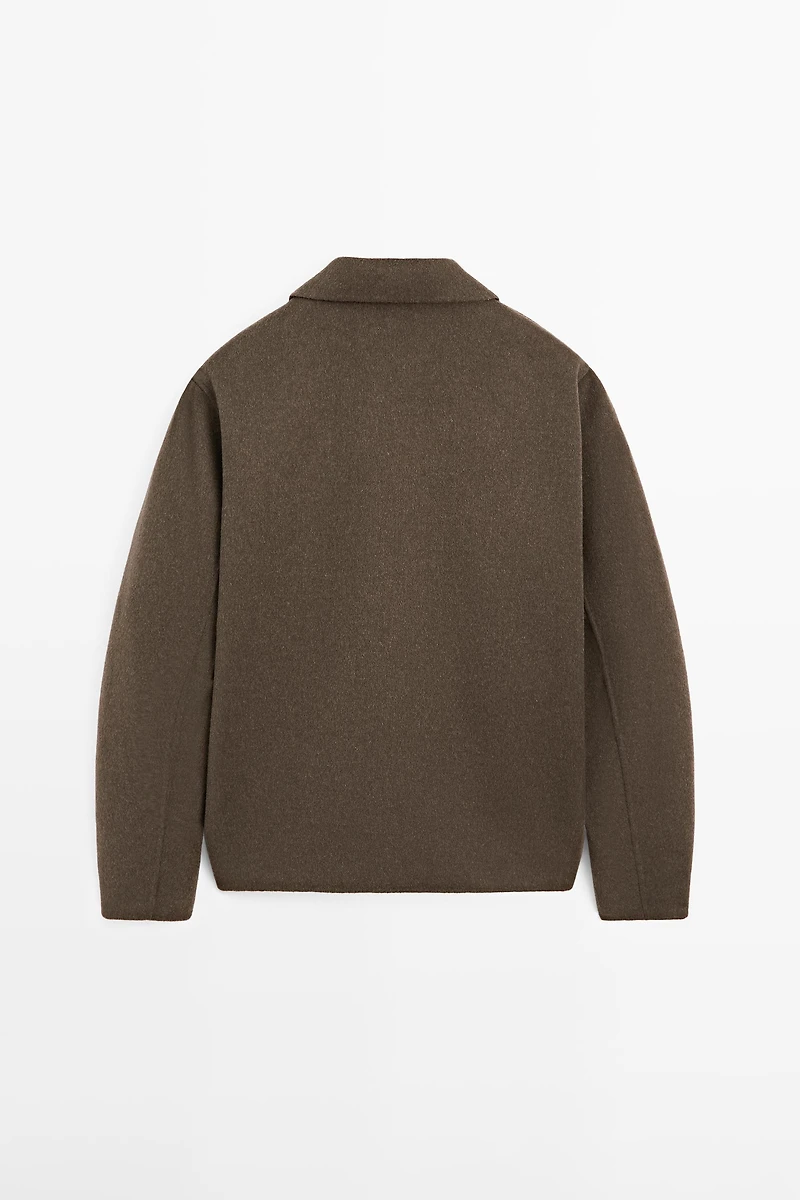 Wool blend overshirt with pockets