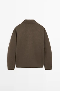 Wool blend overshirt with pockets