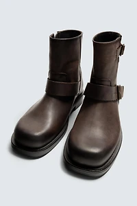 LIMITED EDITION BUCKLED LEATHER BOOTS