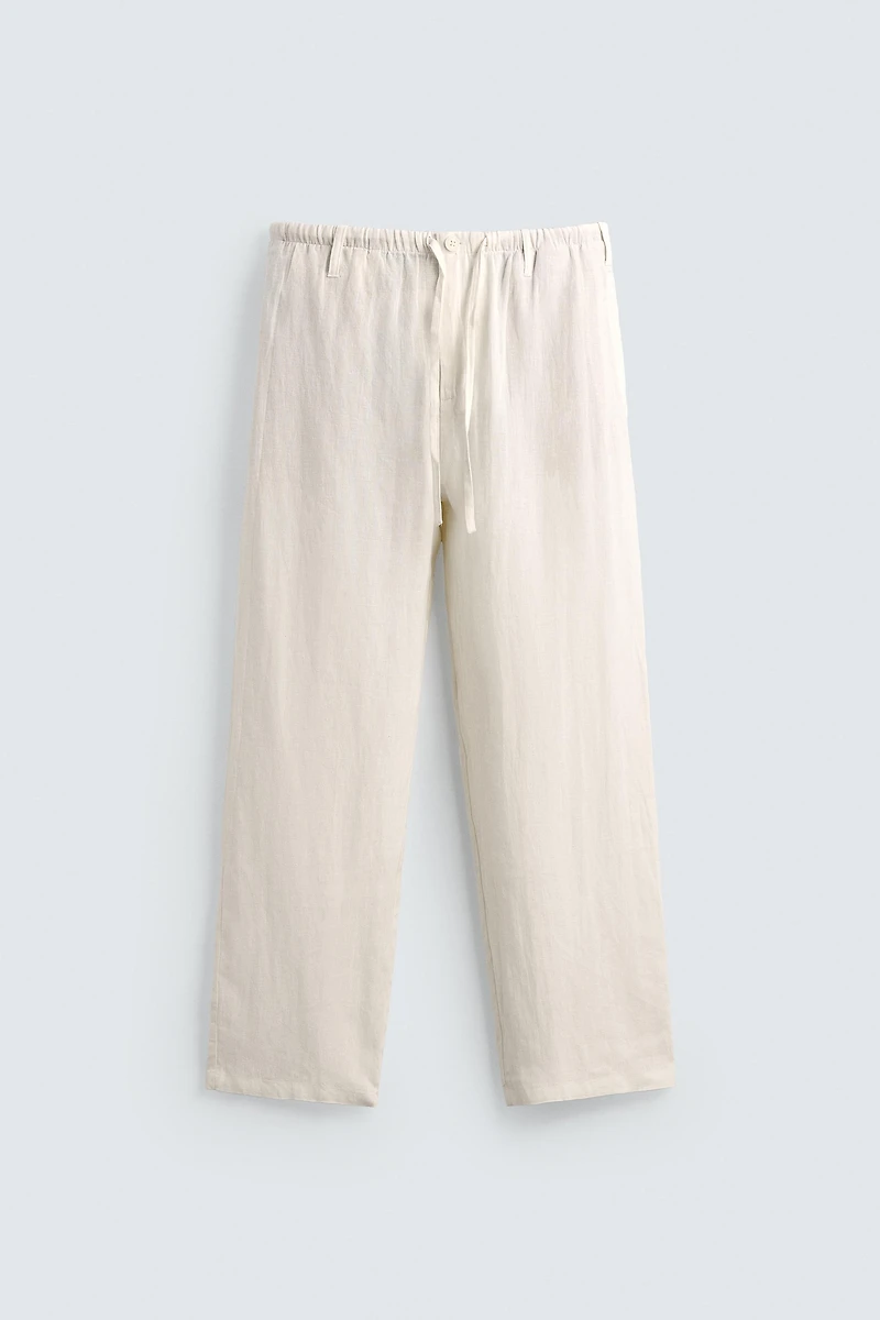RELAXED FIT LINEN PANTS