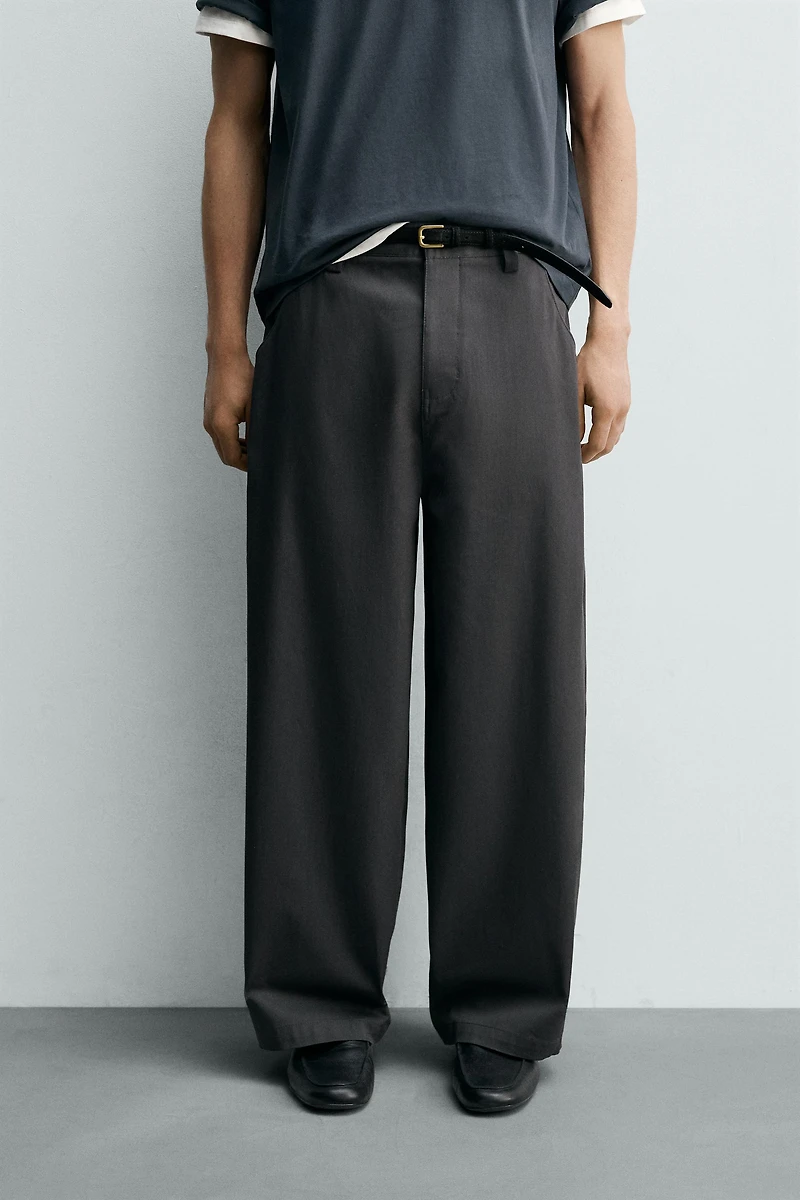 CROPPED WIDE FIT PANTS