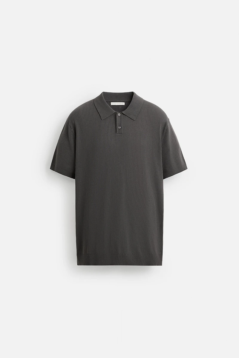 RIB KNIT POLO SHIRT