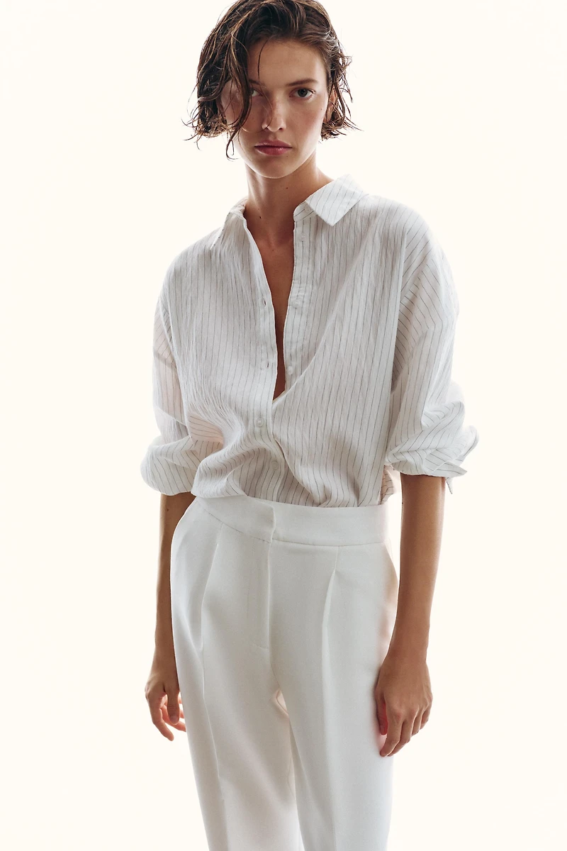 PLEATED CUFFED HEM PANTS