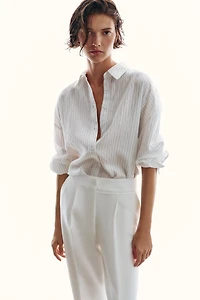 PLEATED CUFFED HEM PANTS