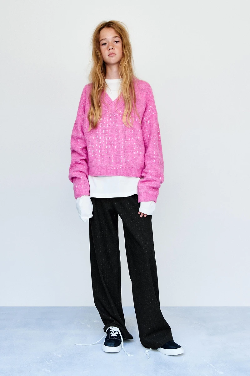 SEQUIN KNIT SWEATER