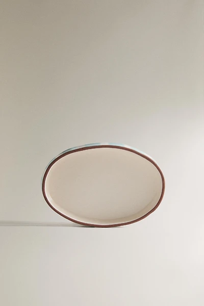 STRIPED CERAMIC BATHROOM SOAP DISH