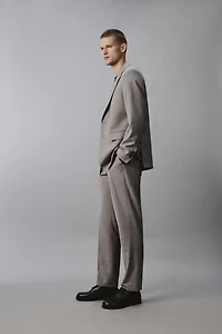 REGULAR FIT TEXTURED SUIT PANTS