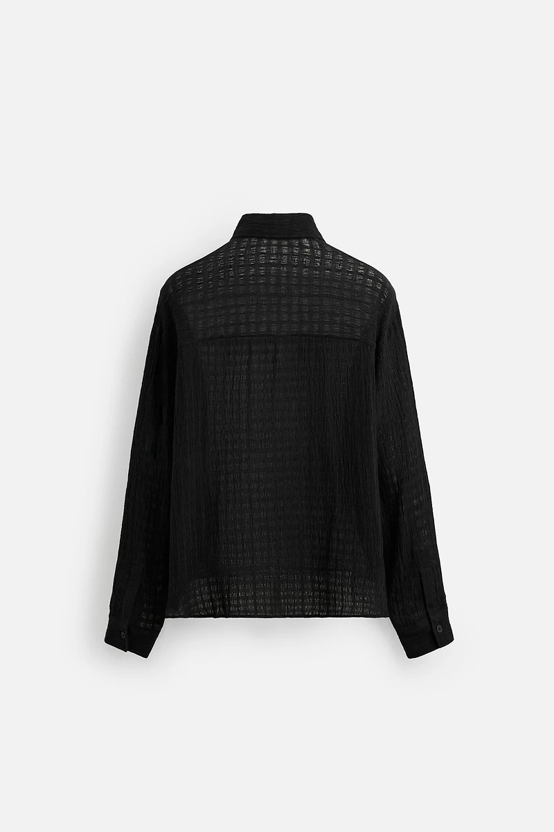 LINEN - COTTON JACQUARD SHIRT
