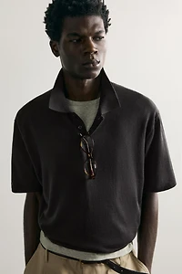 REGULAR FIT COTTON BLEND KNIT POLO
