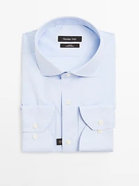Chemise slim micro-carreaux 100 % coton