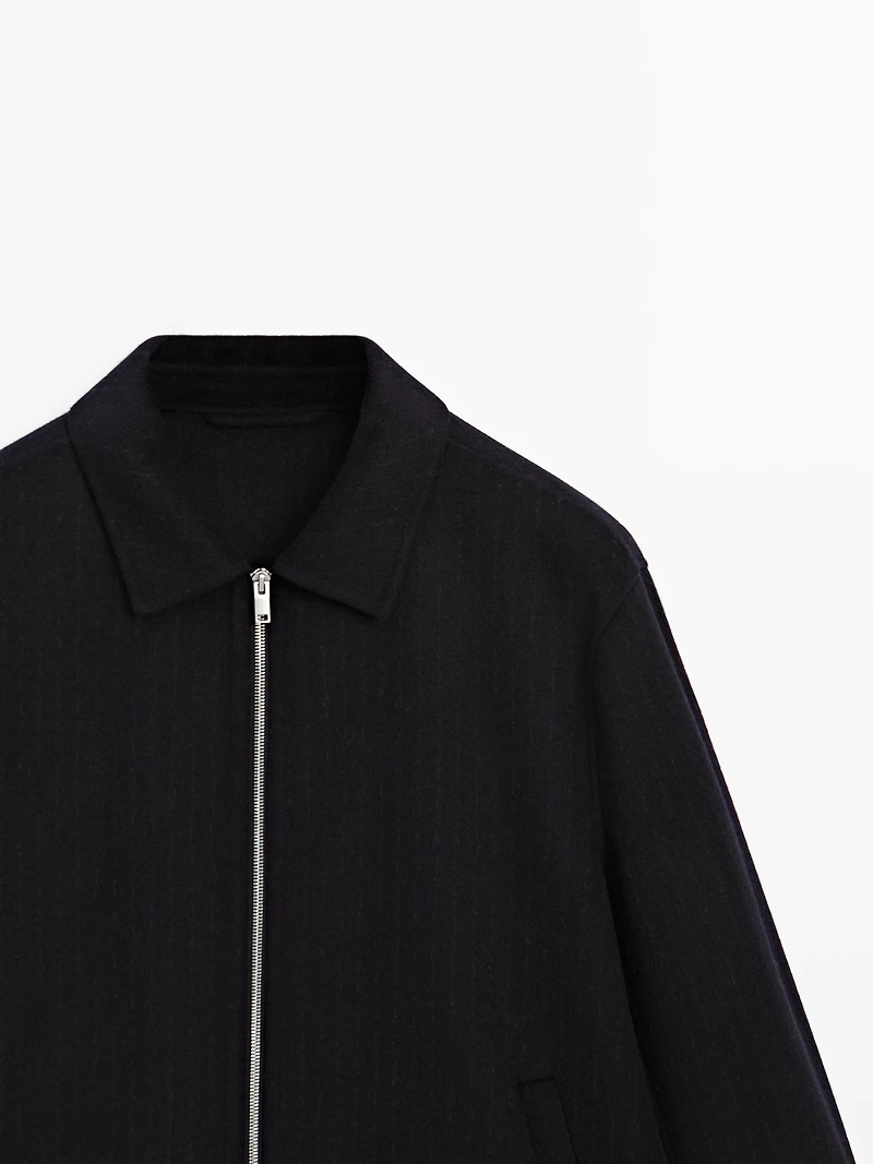 Pinstripe wool blend jacket