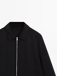 Pinstripe wool blend jacket