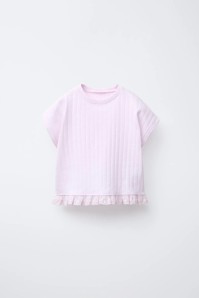 SWISS EMBROIDERY JACQUARD T-SHIRT