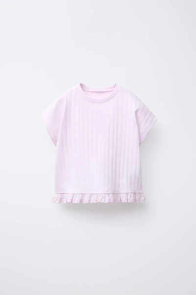 T-SHIRT JACQUARD BRODERIE SUISSE