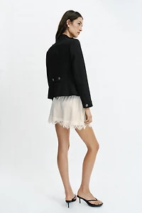 LACE TRIM SATIN SHORTS