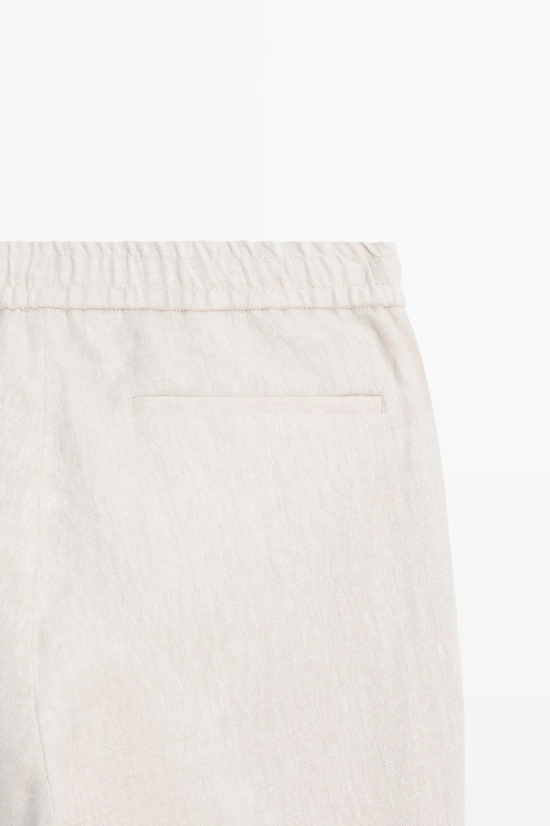 Linen jogger fit trousers