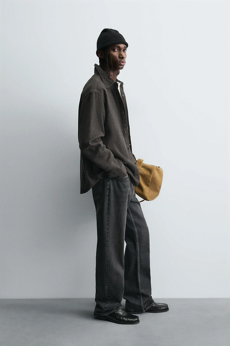 RELAXED FIT TEXTURED OVERSHIRT