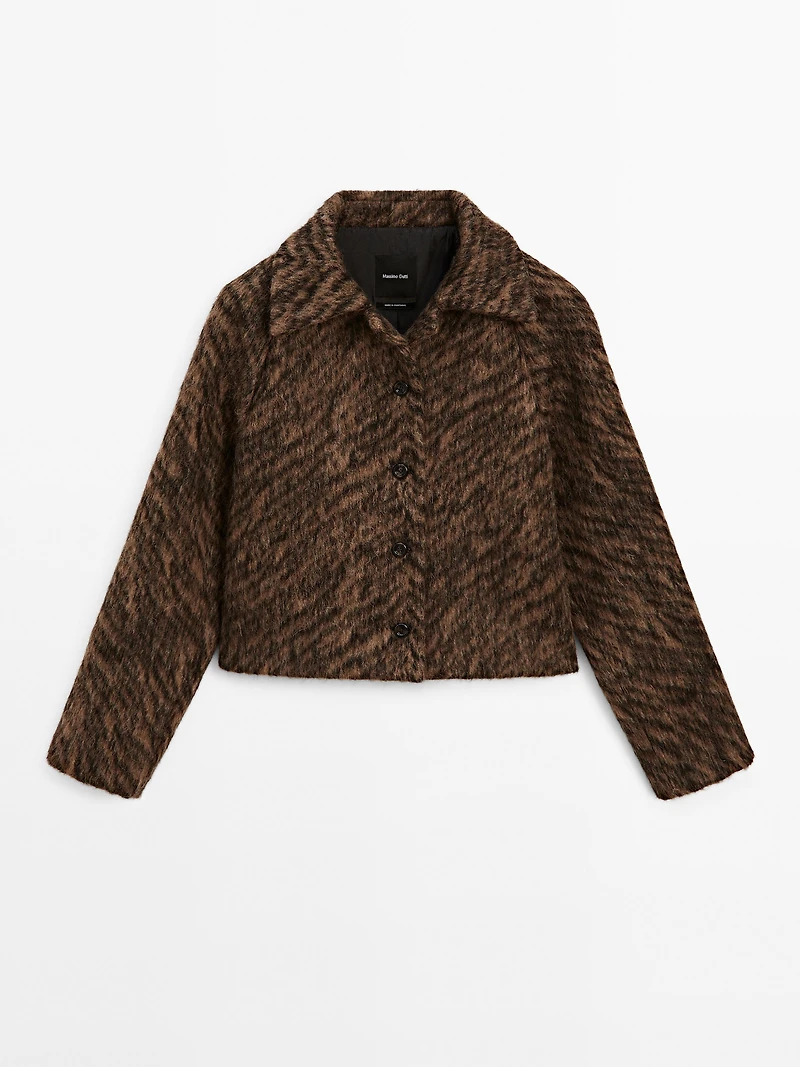 Manteau court imprimé animal