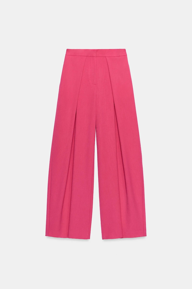 PANTALON LARGE À PLIS