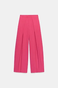PANTALON LARGE À PLIS