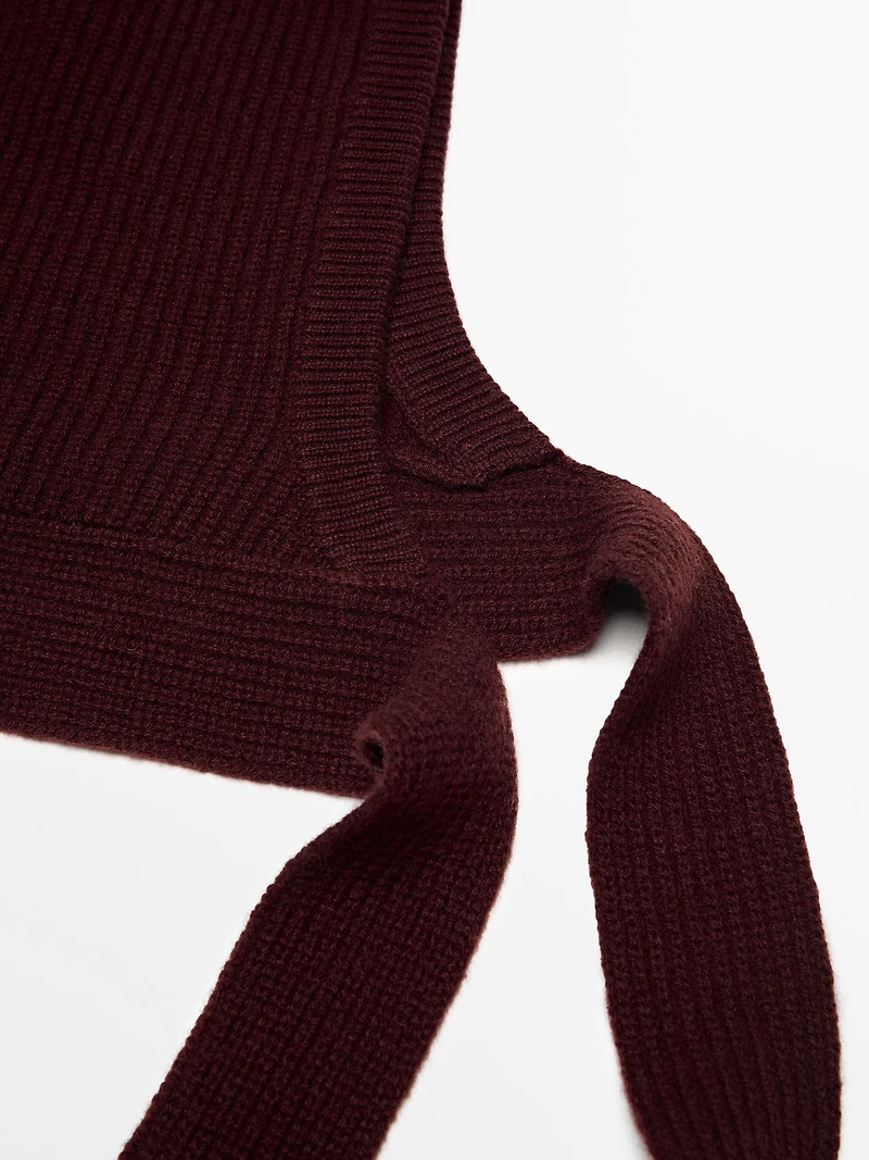 Capuche maille nœud