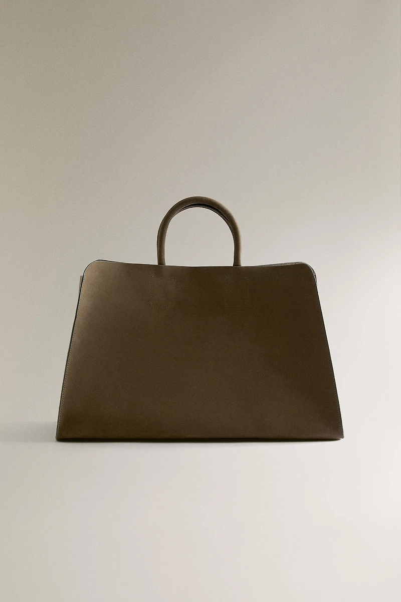 NUBUCK LEATHER SHOPPER BAG