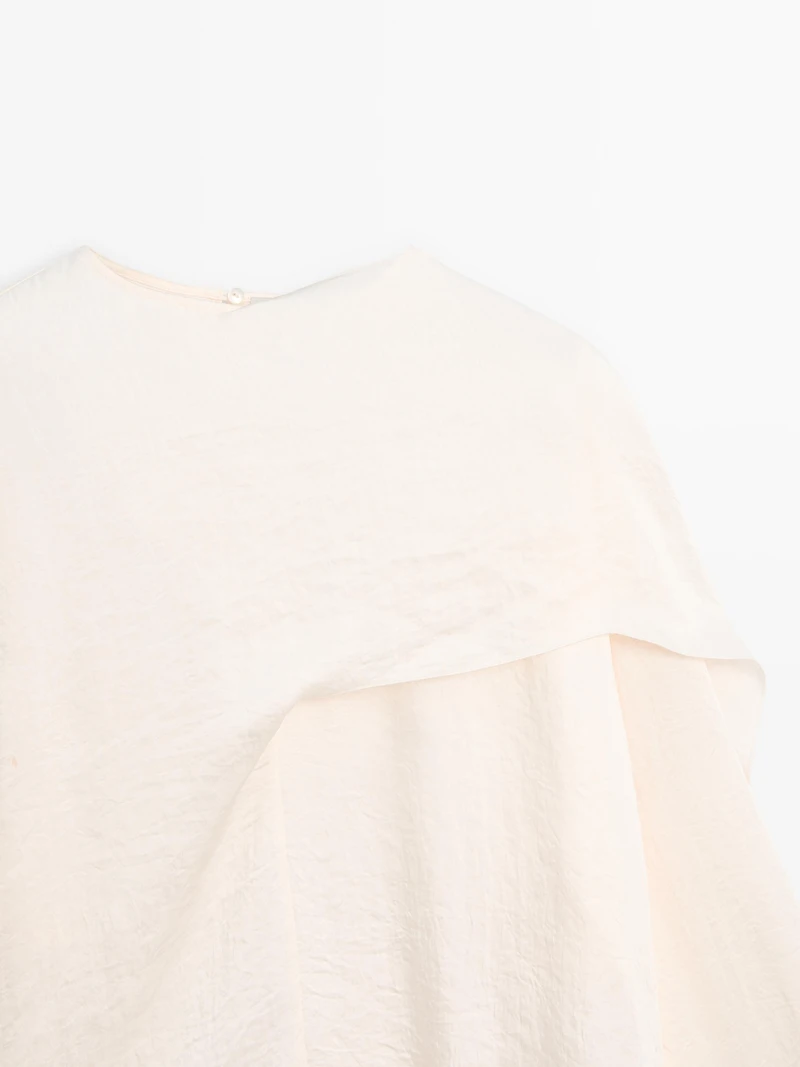 Blouse fluide satinée à col enveloppant - STUDIO
