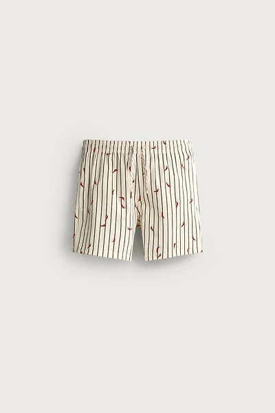 CHILI STRIPE MID-LENGTH SWIMSUIT