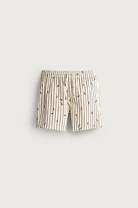 CHILI STRIPE MID-LENGTH SWIMSUIT