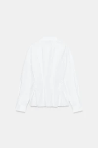 CHEMISE EN POPELINE À PINCES AU DOS