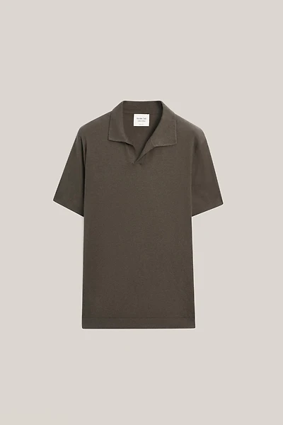 Cotton and linen knit polo sweater - LIMITED EDITION