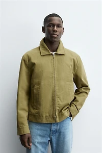 TEXTURED ZIP-UP OVERSHIRT