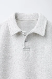 TEXTURED POLO AND WIDE LEG PANTS SET