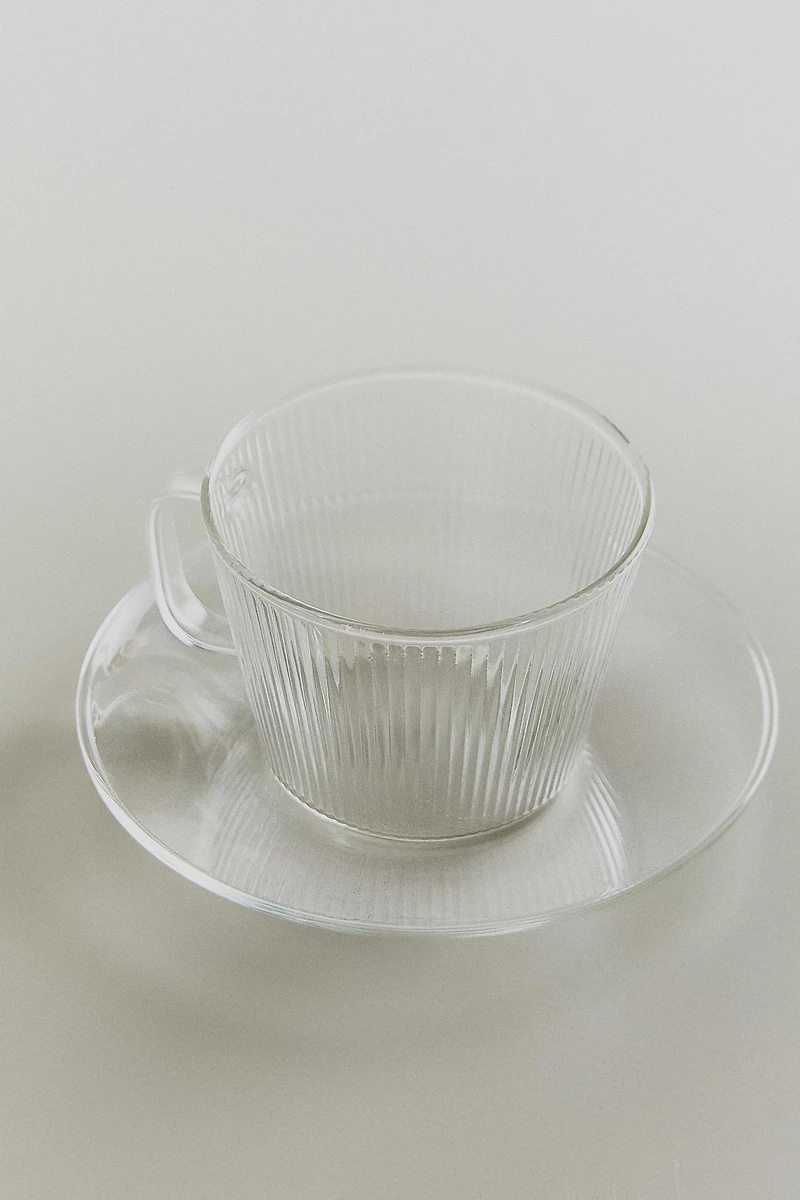 TASSE À THÉ ET SOUCOUPE BOROSILICATE