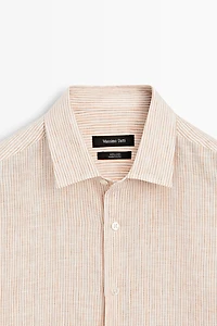 Chemise à rayures regular fit 100 % lin