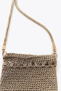 METALLIC MESH FRINGE MINI BAG