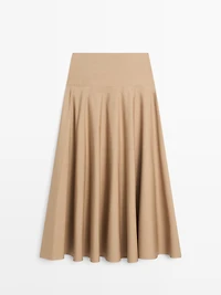 Flounce midi skirt with yoke detail