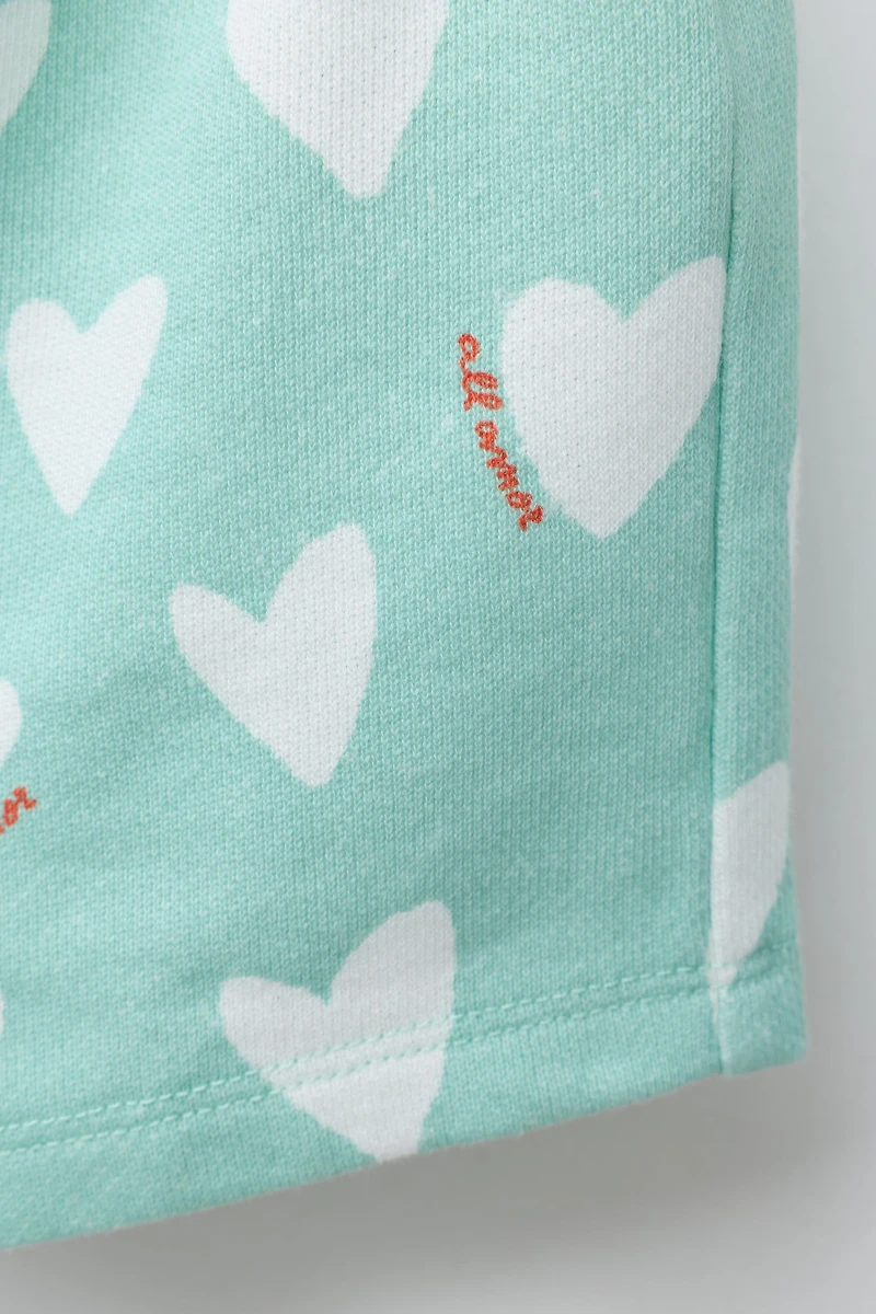 HEART PRINT BERMUDA SHORTS