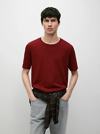 T-shirt manches courtes en lin et coton