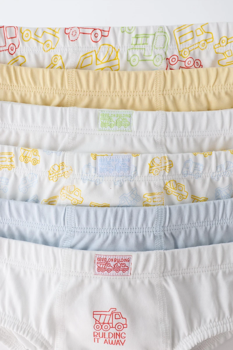 1 1/2-6 YEARS/ SIX-PACK VEHICLE UNDERWEAR